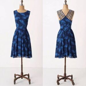 Anthropologie Maple Strappy Dandelion Dress in Blue.